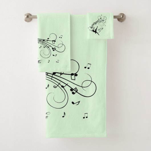 Ballerina Tanz mit Musik Personal Green Badhandtuch Set (Insitu)