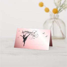 Ballerina Tanz mit Musik Rosa Glow Platzkarte