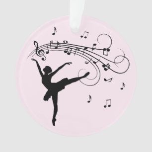 Ballerina Tanz mit Musik Rosa Ornament