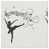 Ballerina Tanz mit Musiknote Stoff (Nahaufnahme)