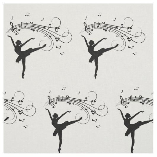 Ballerina Tanz mit Musiknote Stoff (Muster)