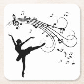 Ballerina Tanz und die Musikanfolger Rechteckiger Pappuntersetzer (Vorderseite)