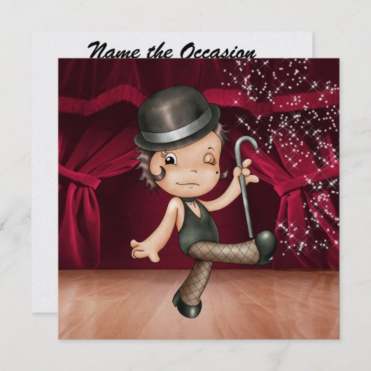 Ballerina - Tanzaufführung / Cabaret-Party - S Einladung (Vorne/Hinten)