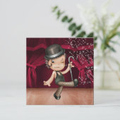 Ballerina - Tanzaufführung / Cabaret-Party - S Einladung (Stehend Vorderseite)