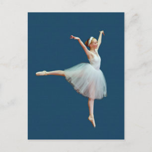 Ballerina Tanzen auf der Blue Postcard Postkarte