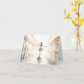 Ballerina Tanzen in der Halle BLANK Karte (Gelbe Blume)