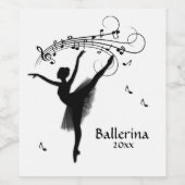 Ballerina Tanzen mit Musik Personal Weinetikett (Einzelnes Label)
