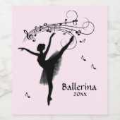 Ballerina Tanzen mit Musik Personal Weinetikett (Einzelnes Label)