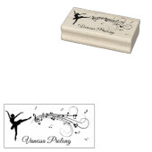 Ballerina Tanzen mit Musik Personalisiert Gummistempel (Stempel)