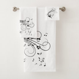 Ballerina Tanzen mit Musiknoten Badhandtuch Set