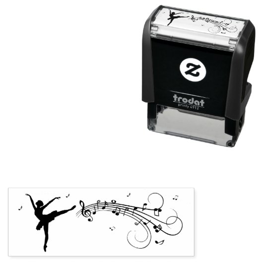 Ballerina Tanzen mit Musiknoten Permastempel (Beispiel)