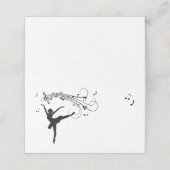 Ballerina Tanzen mit Musiknoten Platzkarte (Außenseite Aufgefaltet)