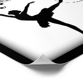 Ballerina Tanzen mit Musiknoten Poster (Ecke)