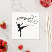 Ballerina Tanzen mit Musiknoten Serviette (Beispiel)