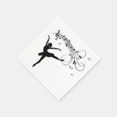 Ballerina Tanzen mit Musiknoten Serviette (Ecke)