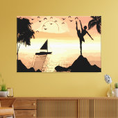 Ballerina Tanzen Sunset Abstrakte Silhouette Leinwanddruck (Insitu (Wohnzimmer))