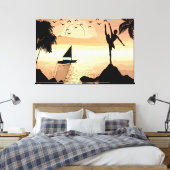 Ballerina Tanzen Sunset Abstrakte Silhouette Leinwanddruck (Insitu (Schlafzimmer))