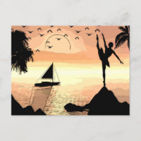Ballerina Tanzen Sunset Abstrakte Silhouette