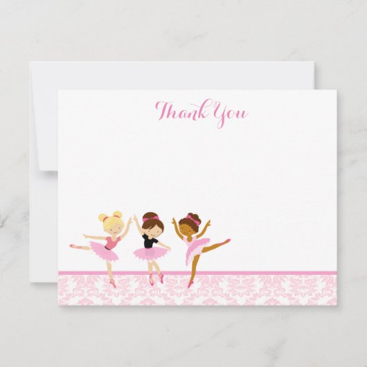Ballerina-Tänzer-Geburtstag danken Ihnen Dankeskarte (Vorderseite)
