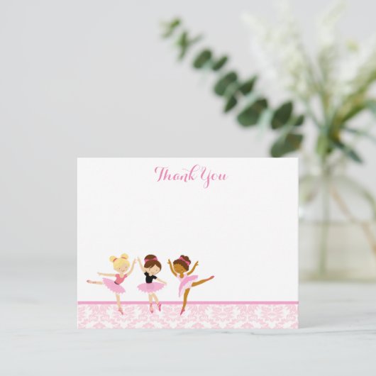 Ballerina-Tänzer-Geburtstag danken Ihnen Dankeskarte (Stehend Vorderseite)