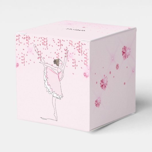 Ballerina Tänzer Rosa Glitzer Herz Streamer Geschenkschachtel (Vorderseite)