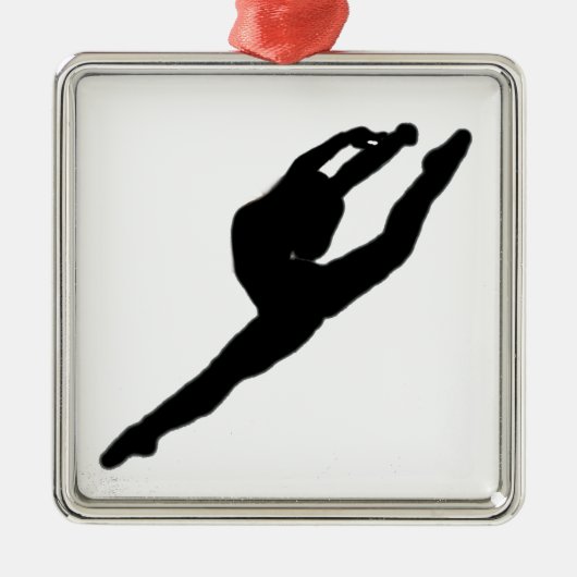 Ballerina-Tänzer-Verzierung Silbernes Ornament (Vorne)