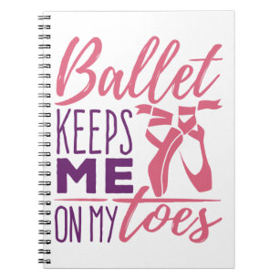 Ballerina-Tänzerin Behalte mich auf meinen Zehen Notizblock