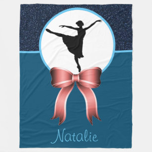 Ballerina-Tänzerin Glitter und Bogen Fleece-Decke Fleecedecke