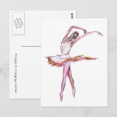 Ballerina , Tänzerin , Postkarte für Tanz (Vorne/Hinten)