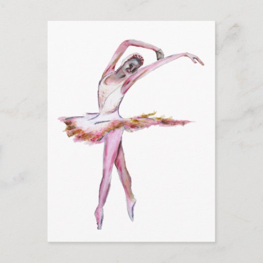 Ballerina , Tänzerin , Postkarte für Tanz (Vorderseite)