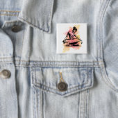 Ballerina tanzt in Farbe  Button (Beispiel)
