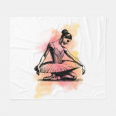 Ballerina tanzt in Farbe Fleecedecke (Vorderseite (Horizontal))