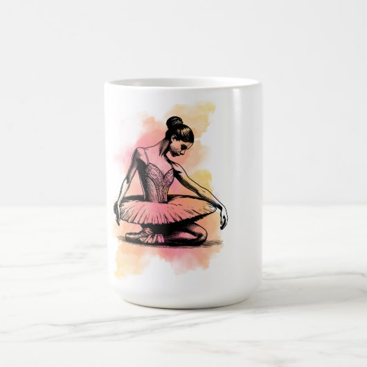 Ballerina tanzt in Farbe Kaffeetasse (Mittel)