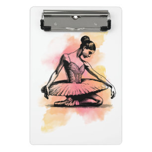 Ballerina tanzt in Farbe Mini Klemmbrett