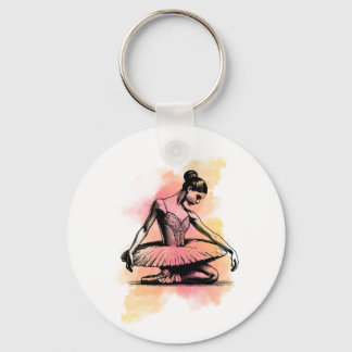 Ballerina tanzt in Farbe Schlüsselanhänger
