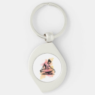 Ballerina tanzt in Farbe Schlüsselanhänger