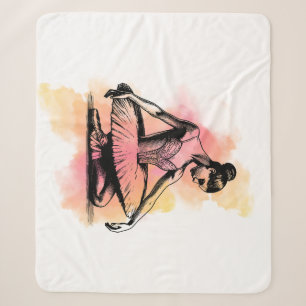 Ballerina tanzt in Farbe Sherpadecke