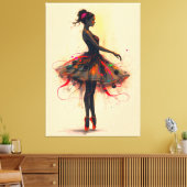 Ballerina Tanzt in Farbexplosion Leinwanddruck (Insitu (Wohnzimmer))