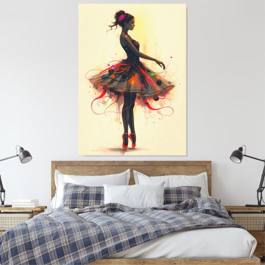 Ballerina Tanzt in Farbexplosion Leinwanddruck (Insitu (Schlafzimmer))