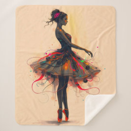 Ballerina Tanzt in Farbexplosion Sherpadecke