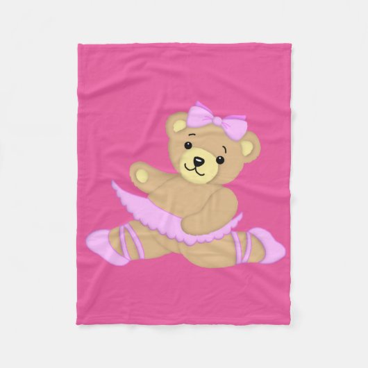 Ballerina Teddy Bear Fleecedecke (Vorderseite)