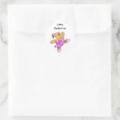 Ballerina Teddy Bear Runder Aufkleber (Tasche)