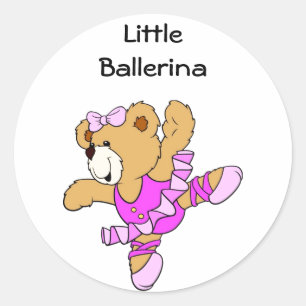 Ballerina Teddy Bear Runder Aufkleber