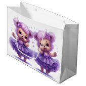 Ballerina Teddy Bears Große Geschenktüte (Vorderseite Schrägansicht)