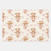 Ballerina Teddy Bears Pink Tutus und Schmetterling Geschenkpapier Set (Vorderseite 2)