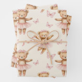 Ballerina Teddy Bears Pink Tutus und Schmetterling Geschenkpapier Set (Beispiel)