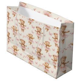 Ballerina Teddy Bears Pink Tutus und Schmetterling Große Geschenktüte