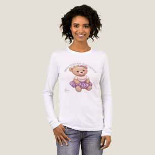 Ballerina-Teddybär-Weiß-Langarm-T-Shirt Tri-Blend Shirt
