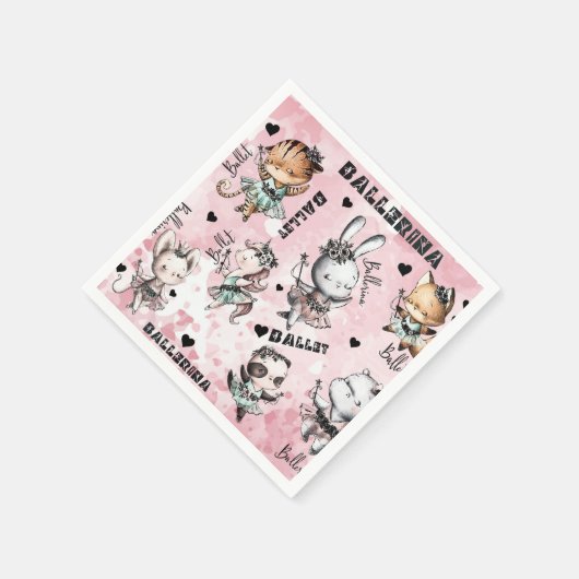 Ballerina-Tiere Serviette (Ecke)