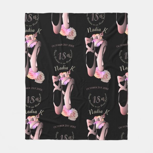Ballerina Toe Shoes Custom Event Große Geschenktas Fleecedecke (Vorderseite)